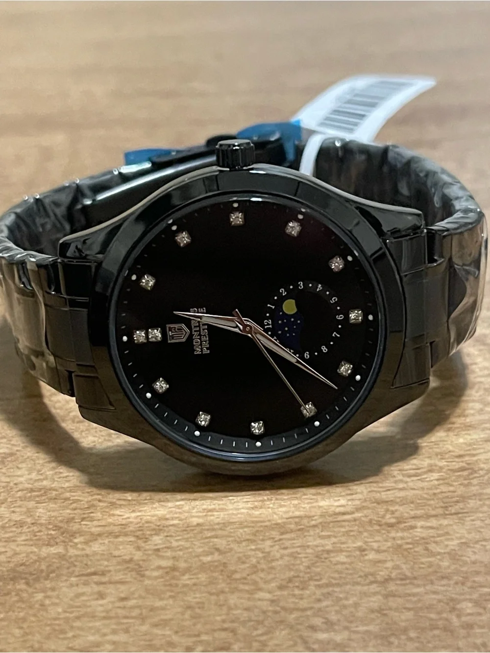 Montres Prestige Men 42mm Black Tone Case Black Metal Dial new
